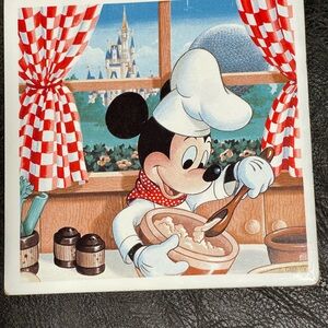 Disney Mickey Mouse Chef ceramic trivet with Red Accents